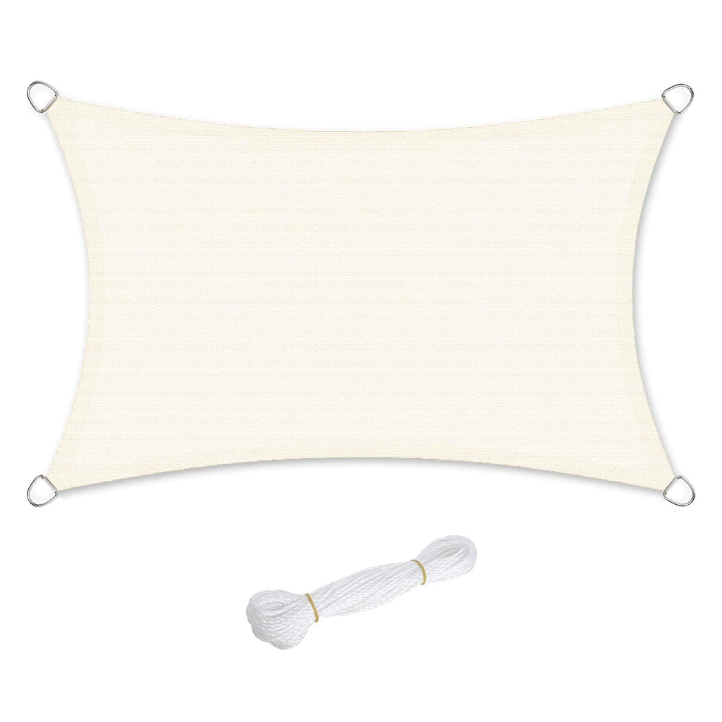 SONGMICS Shade Sail 2.5 x 5 m | Rectangular HDPE Sun Protection - Beige