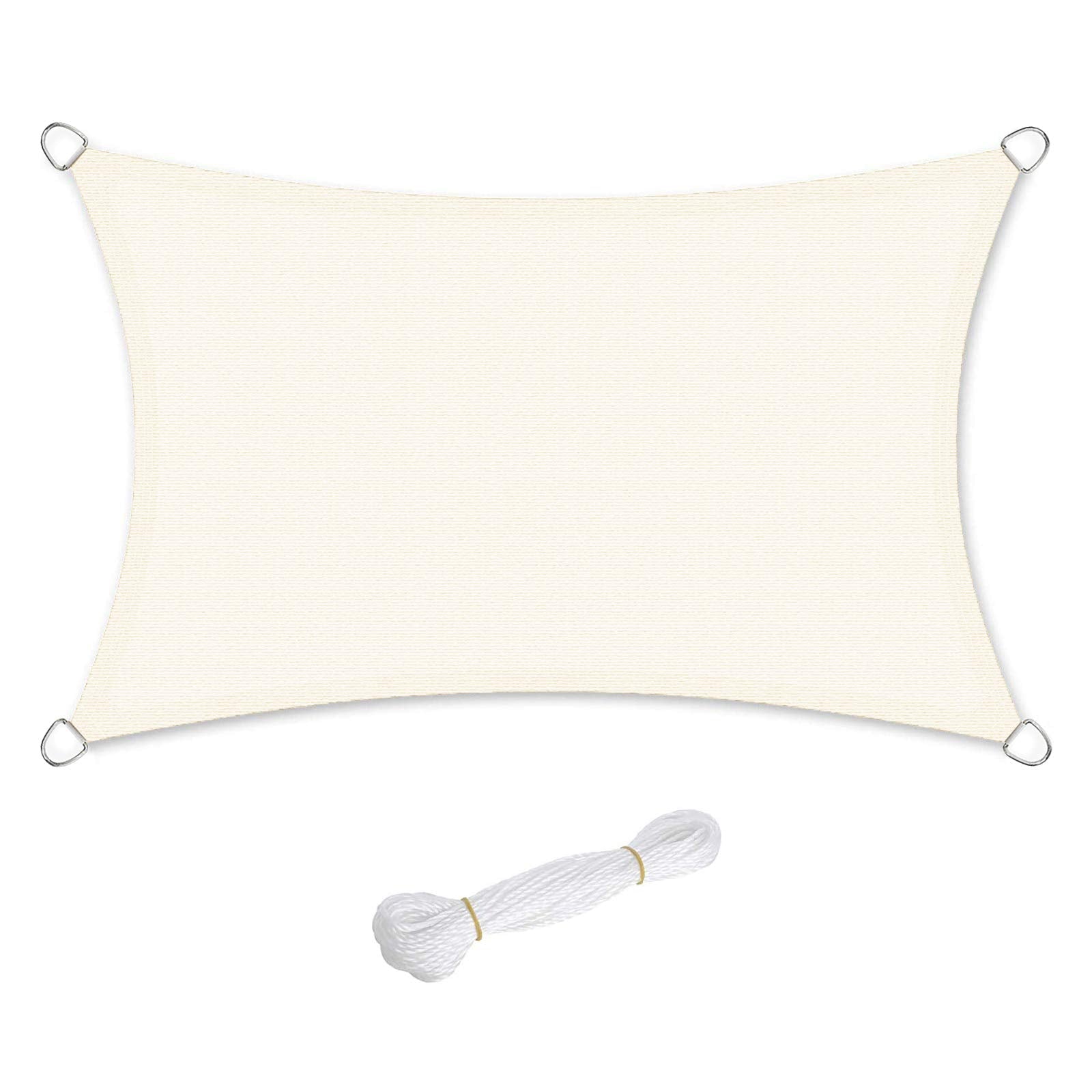 SONGMICS Shade Sail 2.5 x 5 m | Rectangular HDPE Sun Protection - Beige