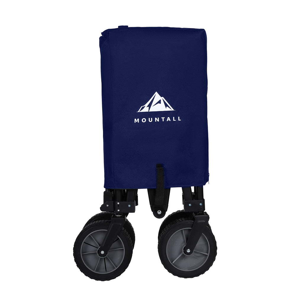 Collapsible Folding Utility Wagon | Portable Beach Cart - Navy