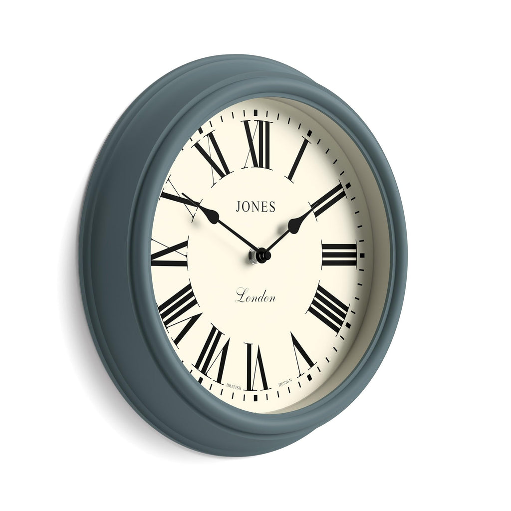 Jones Clocks Venetian Wall Clock – 30cm Blue Roman Numeral Round Clock