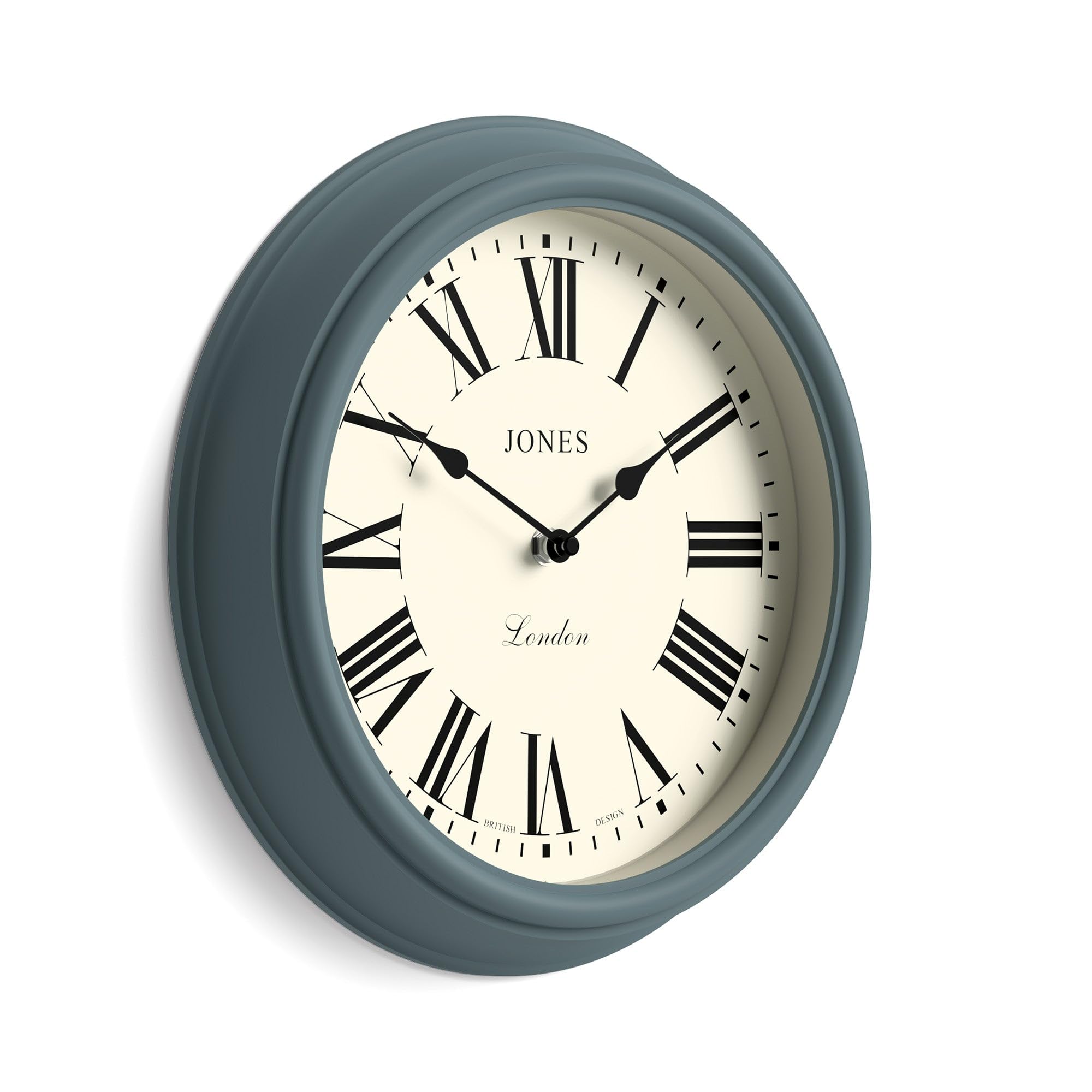 Jones Clocks Venetian Wall Clock – 30cm Blue Roman Numeral Round Clock