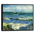 Wieco Art Van Gogh Seascape at Saintes Maries Framed Canvas Print
