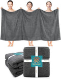 Pearl Linens 600 GSM Egyptian Cotton Super Jumbo Bath Sheets - Charcoal, 2 Pack