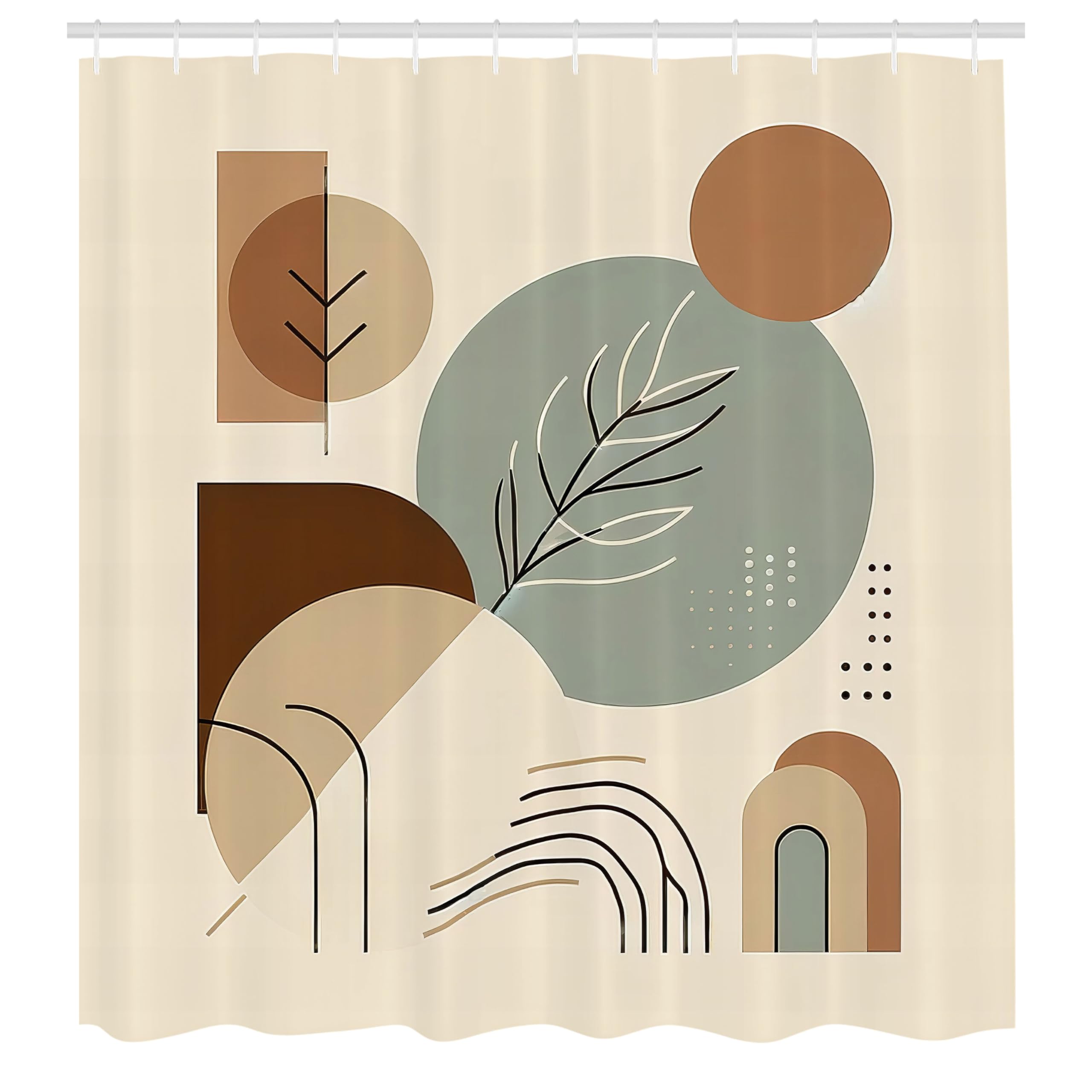 Abakuhaus Mid Century Boho Sun Shower Curtain | Waterproof Fabric, 175x200cm