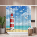 Lighthouse Beach Shower Curtain | Mold Resistant Polyester