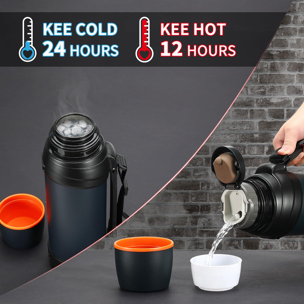 Olerd 2.5L Stainless Steel Insulated Flask – Large Vacuum Travel Bottle