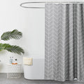 EurCross Grey Striped Shower Curtain | Mildew Resistant Polyester – 180x180cm