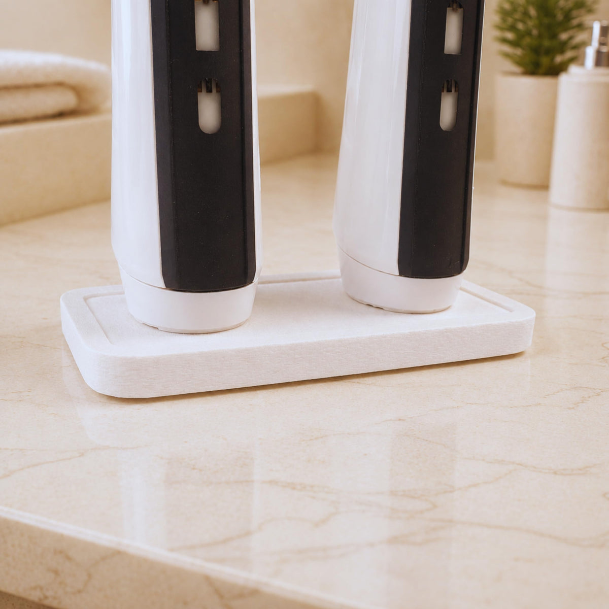 Electric Toothbrush Holder Stand Compatible with Oral-B Matte Ivory White, Double - image 4