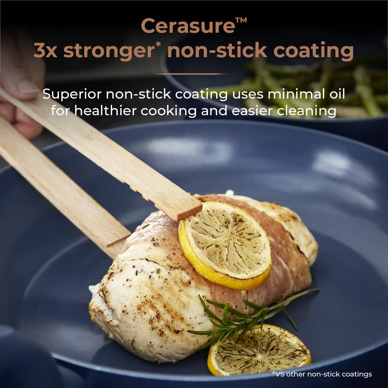 Tower Cavaletto 5 Piece Non-Stick Cookware Set - Midnight Blue & Rose Gold