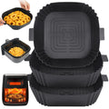 BYKITCHEN Square Air Fryer Silicone Liners | 3 Pack Reusable Baskets