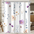 Jolof Store Purple Flower Shower Curtain – Anti-Mould Polyester, 180x200cm