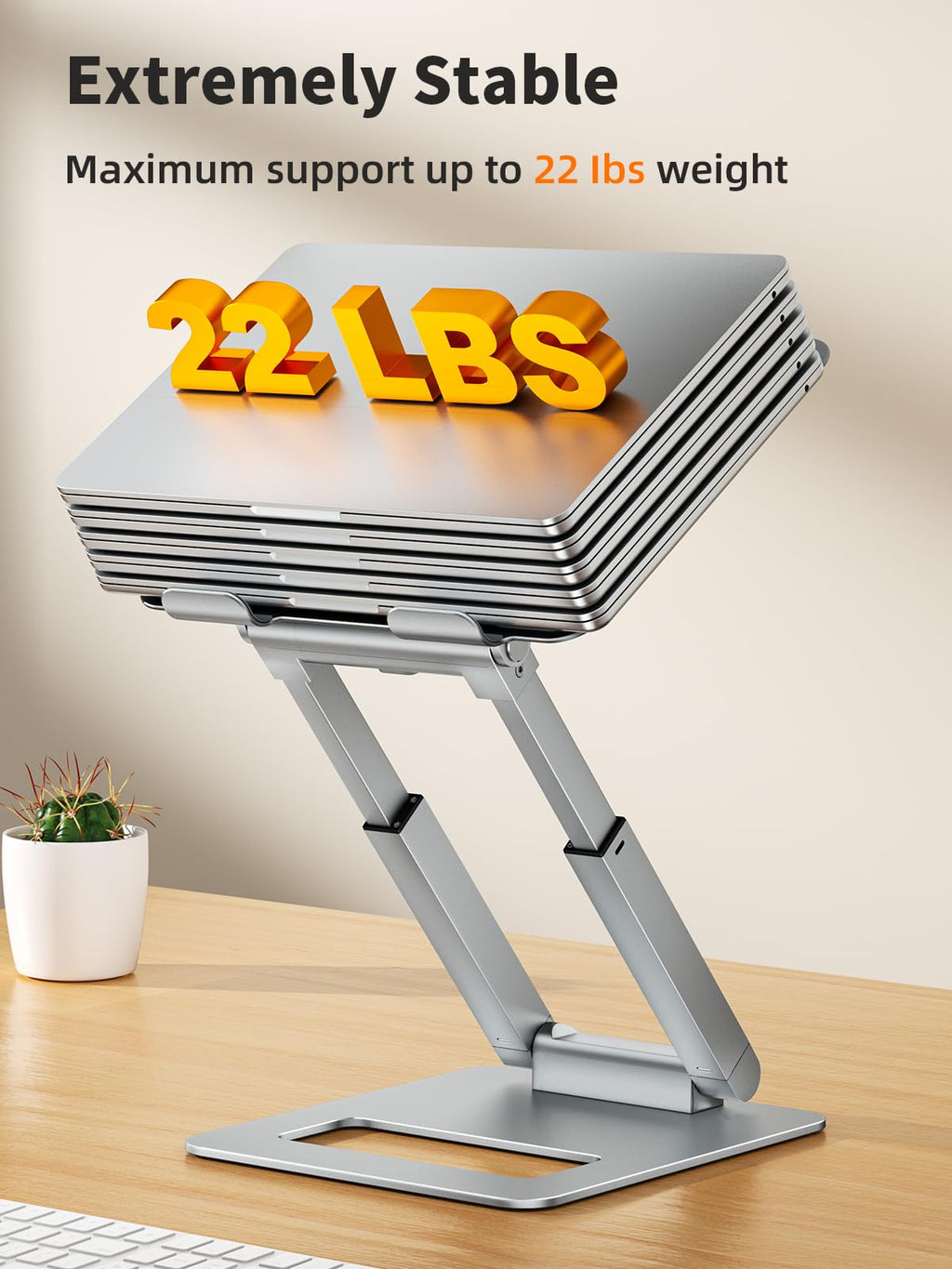 Ergonomic Laptop Stand – Adjustable Aluminum Sit Stand Riser
