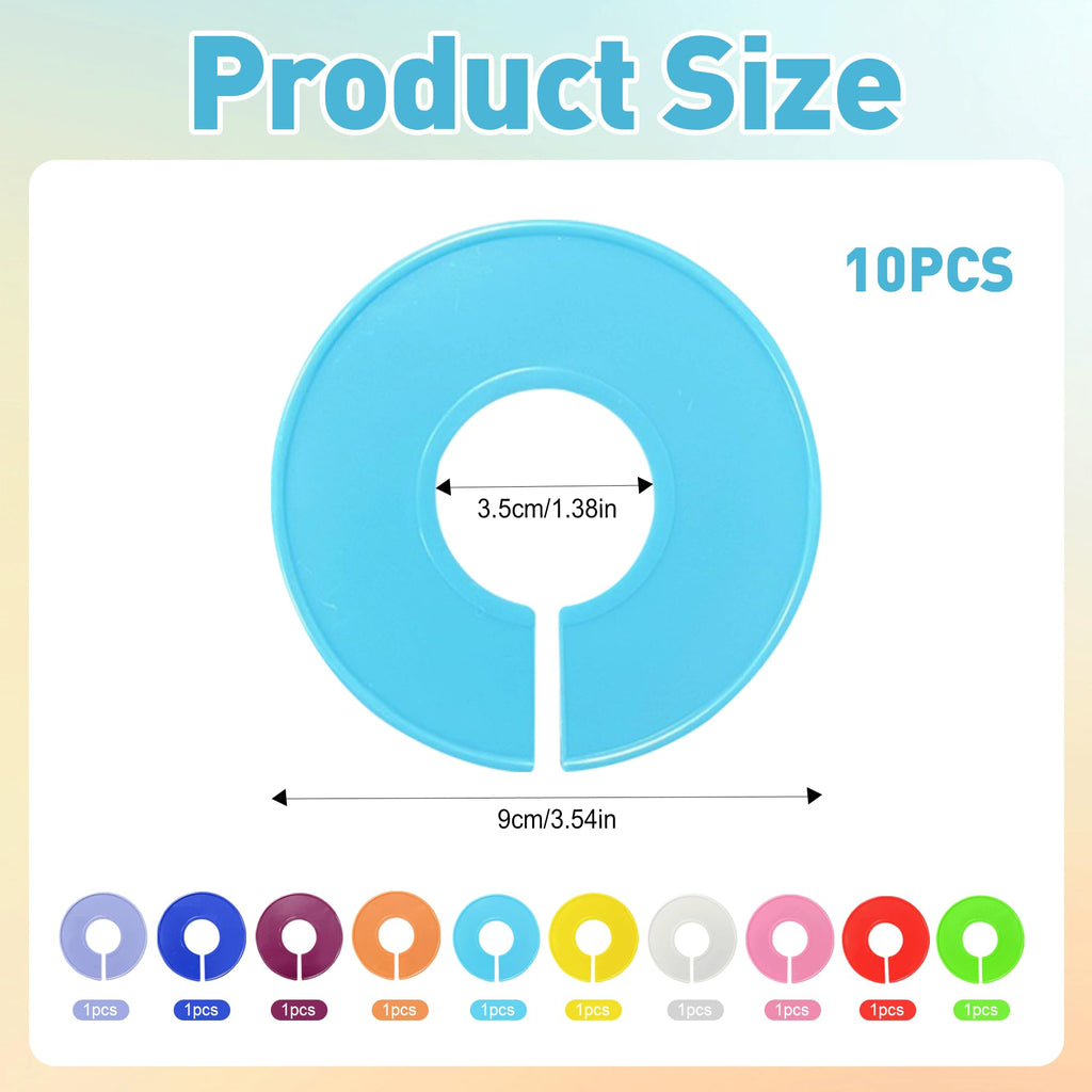 Wardrobe Dividers Round Clothes Rail Dividers, 10 Colors, 10PCS - image 2