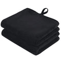 VIVOTE Black Hand Towel with Hanging Loop Small Hand Towels for Bathroom