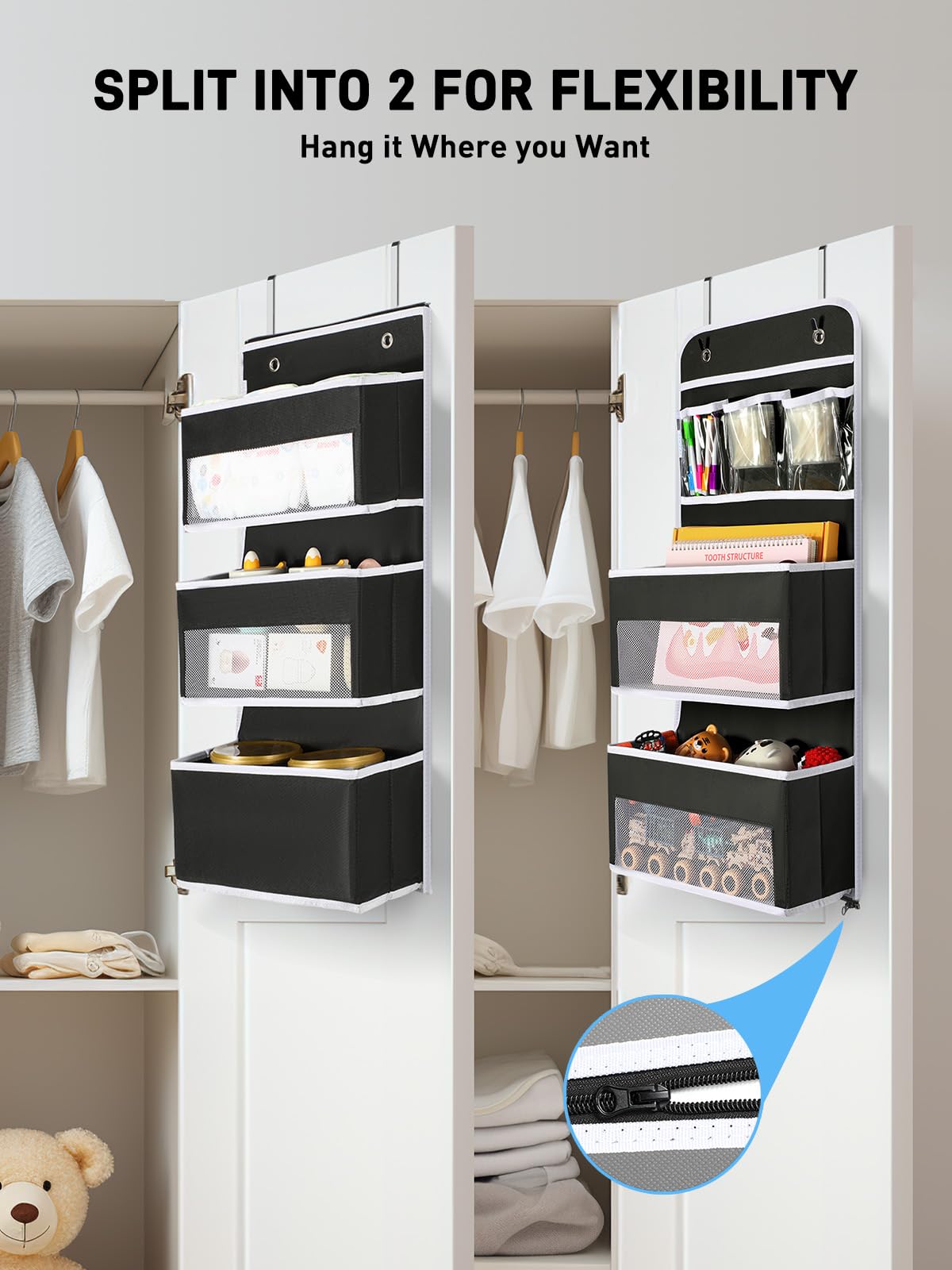 Yecaye Over the Door Organiser, 6-Tier, Black, 1 Pack - image 2