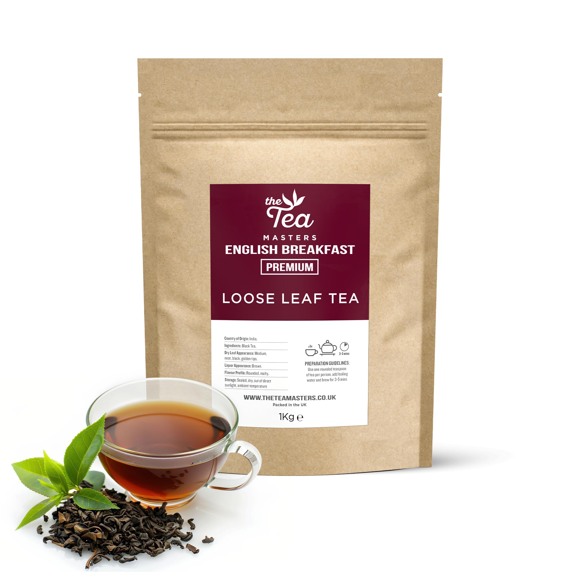The Tea Masters Breakfast Black Tea – Premium Loose Leaf Bulk (1kg)