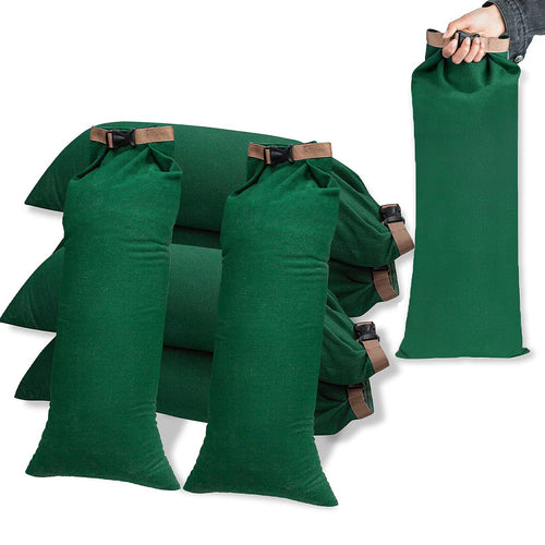 6-Pack Canvas Flood Water Barrier Sandbags – Green
