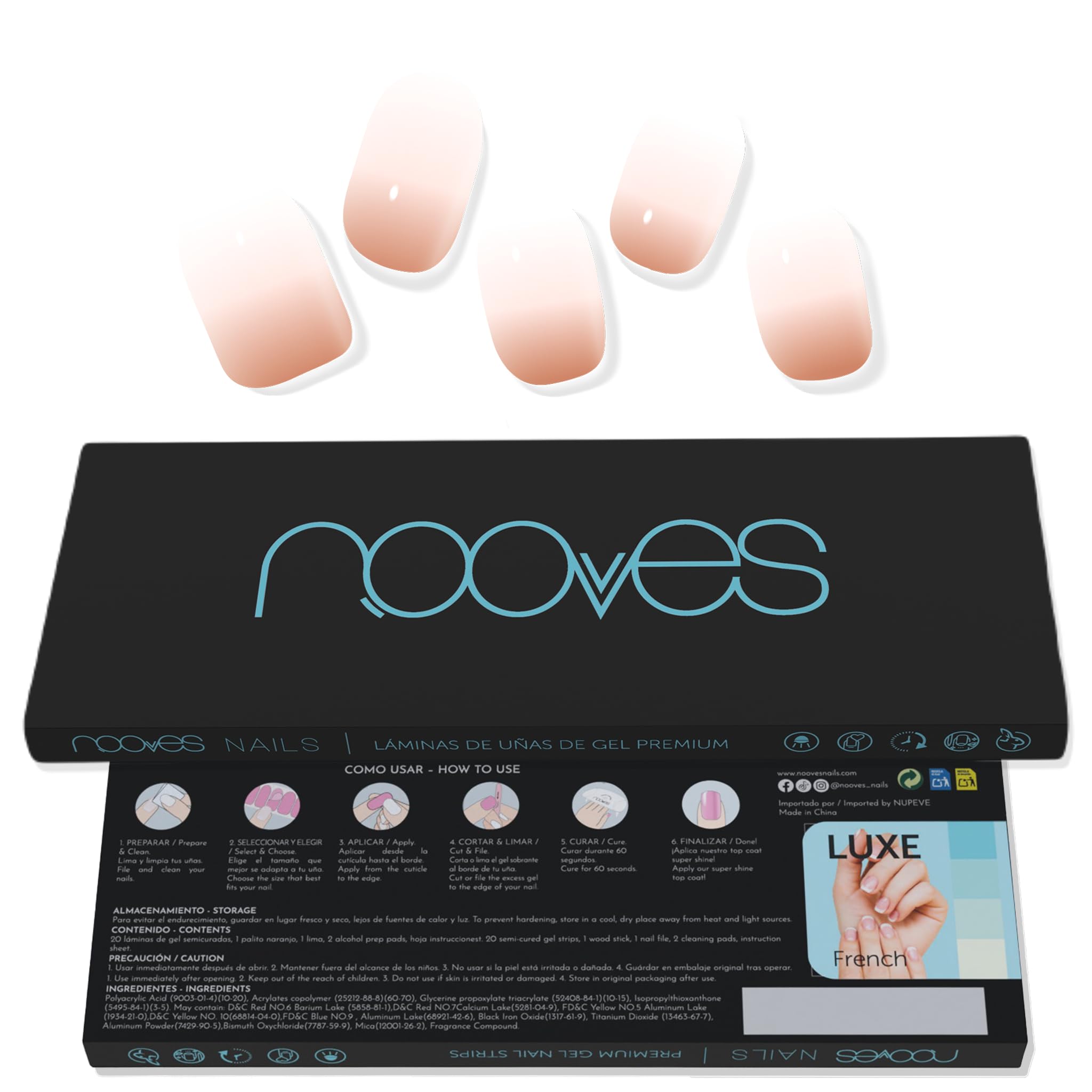 NOOVES Semi-Cured Gel Nail Stickers – Desert Luxe Gradient – 20 Pcs