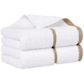 PiccoCasa Cotton Thick Hand Towels Striped for Spa Hotel 2 Pack 40cm x 80cm - image 1