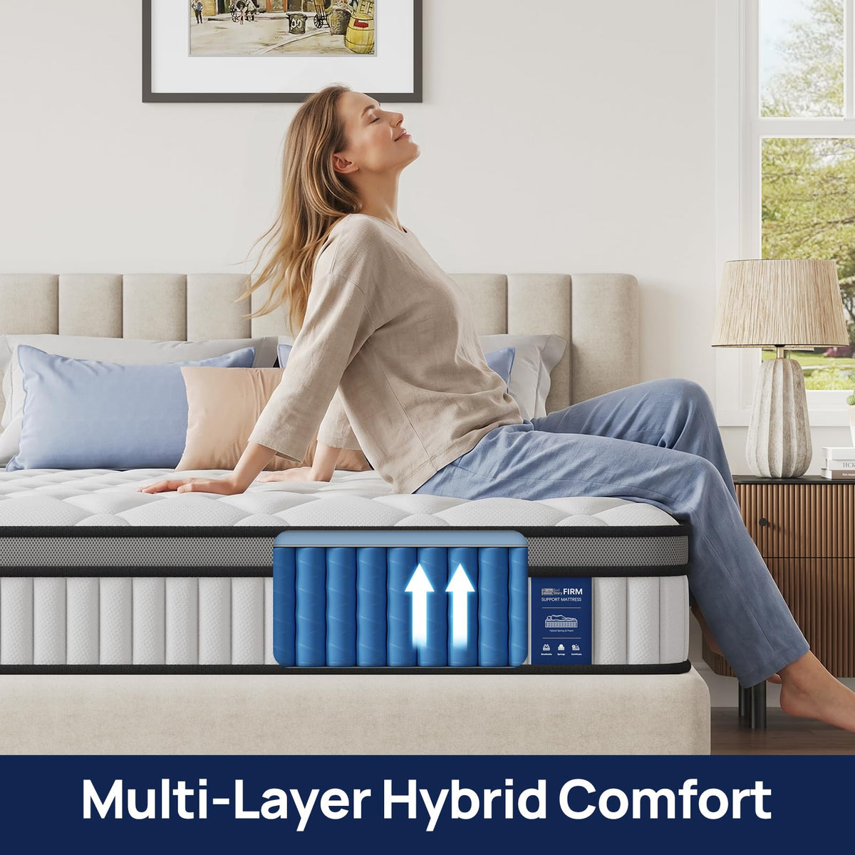 BedStory Small Double Hybrid Mattress, 22cm Pocket Sprung, 120x190cm - image 3