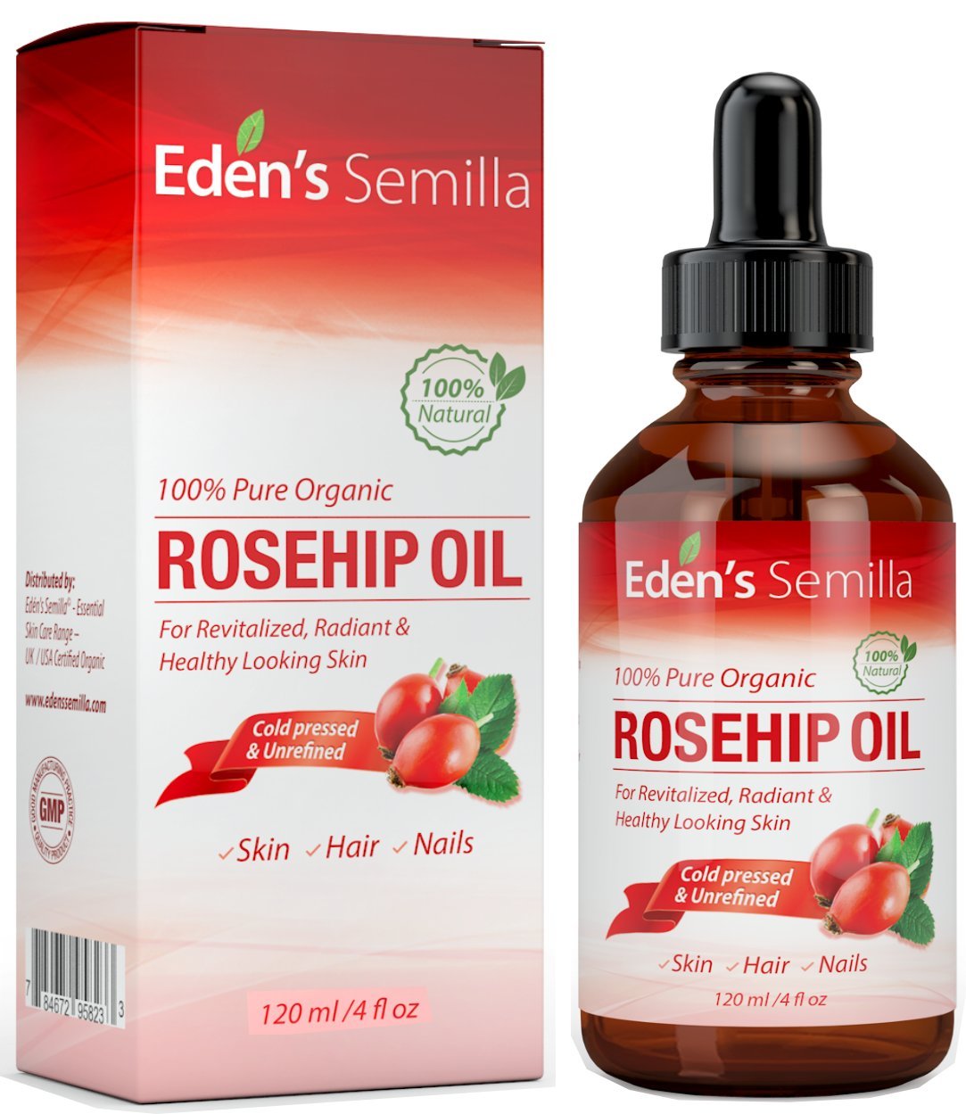 Eden's Semilla 100% Pure Rosehip Oil | Organic Cold Pressed Serum - 120ml