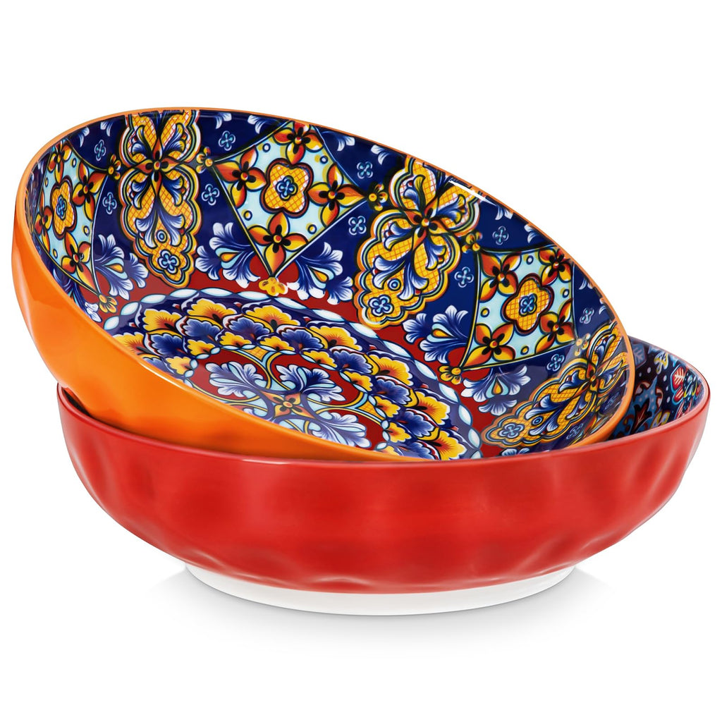 vancasso SIMI 78 oz Large Porcelain Salad Bowls – Set of 2 Serving Bowls