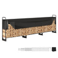 VEVOR 12.7FT Outdoor Firewood Rack with 600D Waterproof Cover, 3/4 Cord