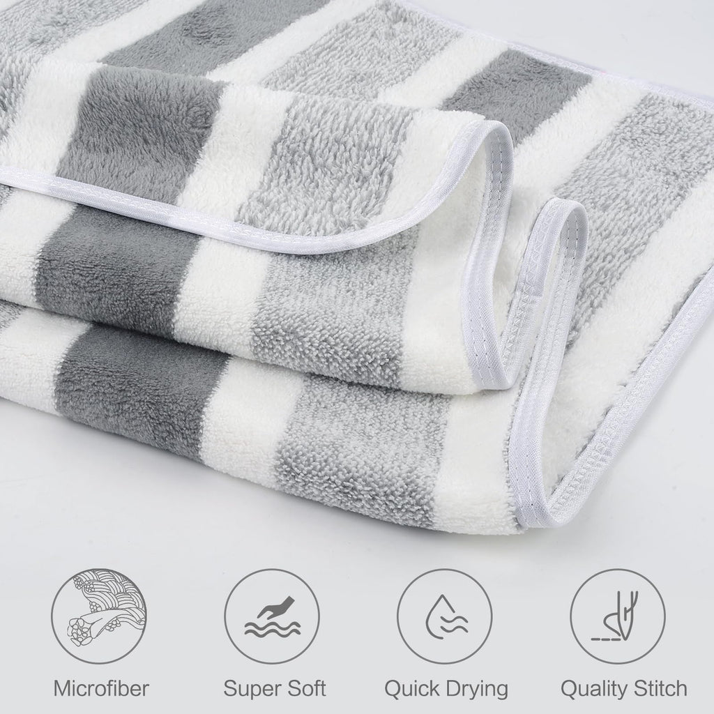 VIVOTE Bathroom Hand Towels Microfibre Hand Towel with Hanging Loop Grey