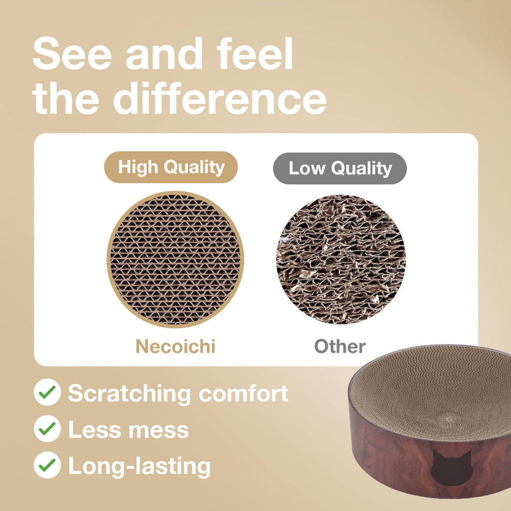 Necoichi Cozy Cat Scratcher Bowl – Recycled Paper Bed (Dark Cherry)