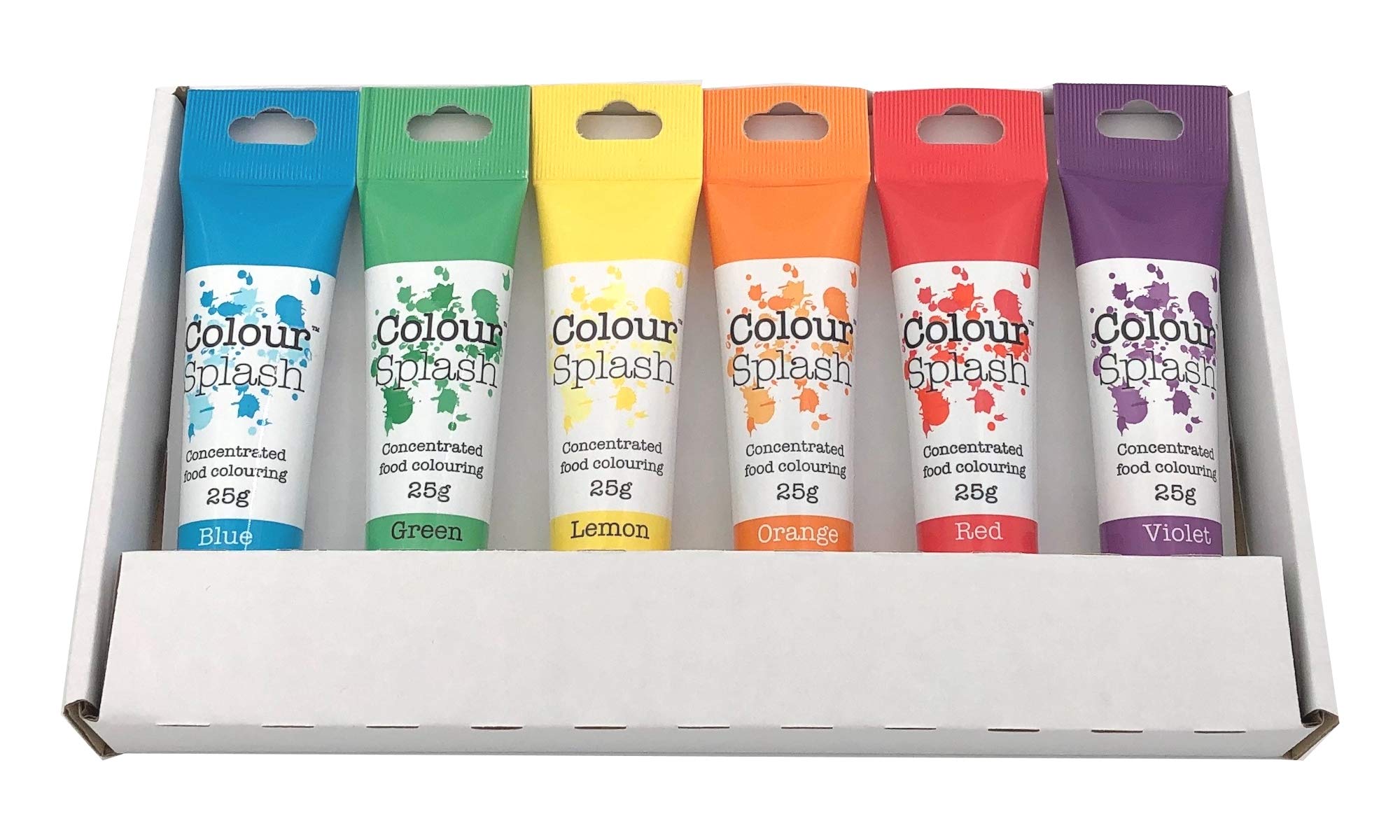 Colour Splash Food Colouring Gel Rainbow Set – 6 Pack Squeezy Tubes