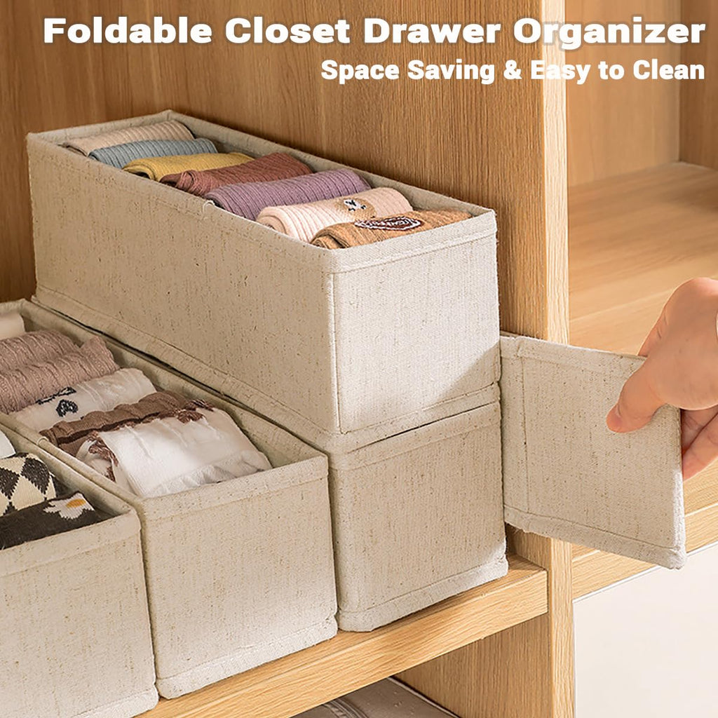 MURRI&MURRDI Mini Foldable Clothes Drawer Divider 6 Pack, Fabric Underwear Drawer Organizer, Small Wardrobe Sock Box - image 4