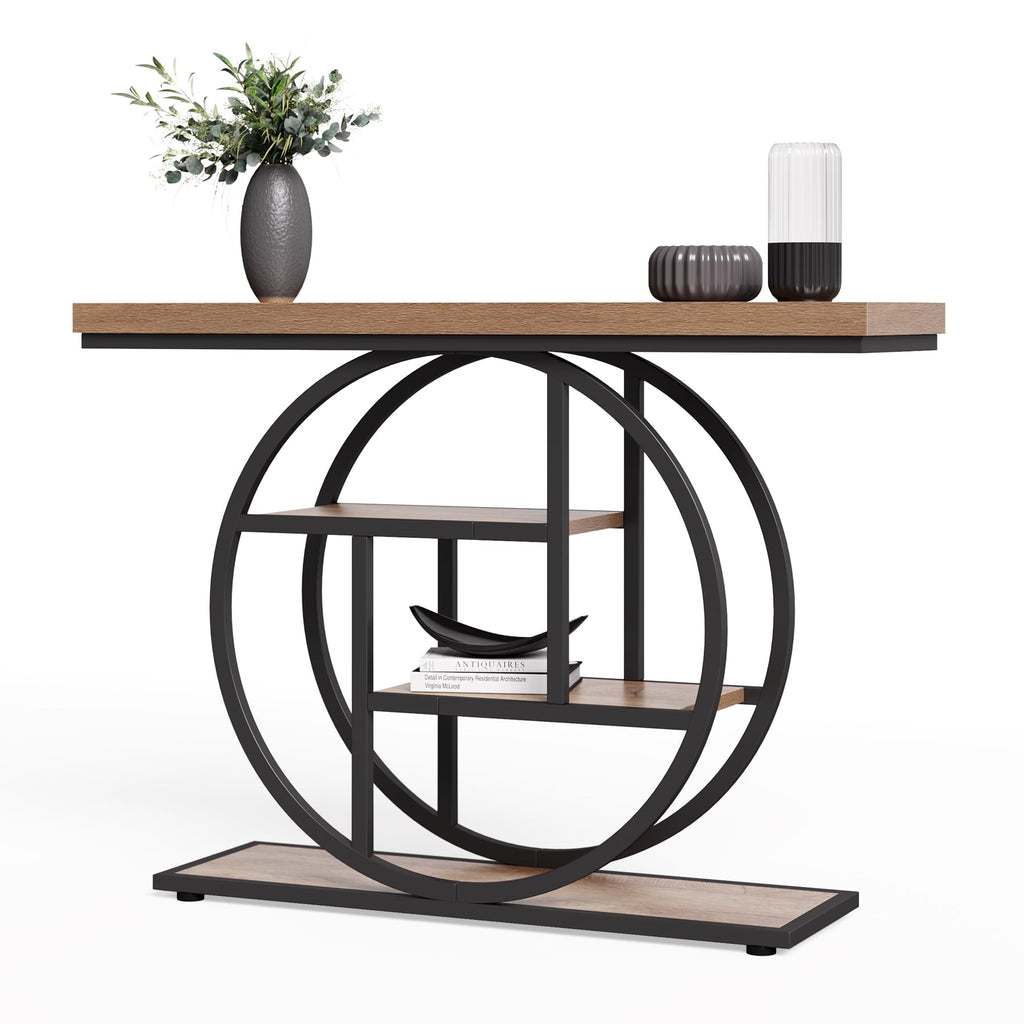 LITTLE TREE Console Table, 4-Tier Entryway Table Behind Couch Table, 41.3-Inch Farmhouse Sofa Table for Living Room, Foyer Hallway Table for Entrance - image 4