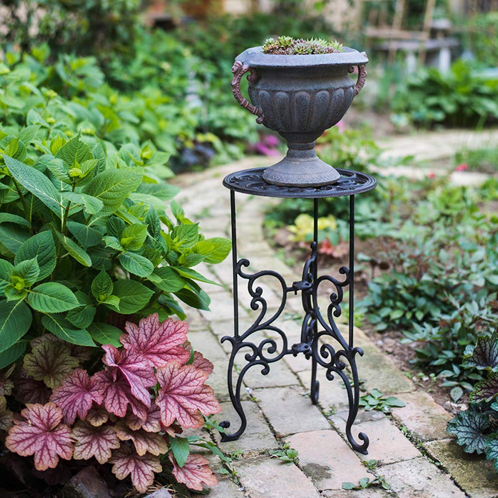 Sungmor Heavy Duty Cast Iron Plant Stand – 19.3" Vintage Metal Planter Rack