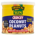 Tropical Sun Crunchy Coconut Peanuts – Roasted Gourmet Snacks, 165g (12 Pack)