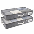 Homelux Theory Low Profile Underbed Storage Boxes, 2 Pack Under Bed Storage Organizer Slim Under Sofa Storage Box with Containers and Lids - image 1