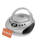 Oakcastle CD250 Portable Bluetooth CD Boombox with FM Radio - Silver