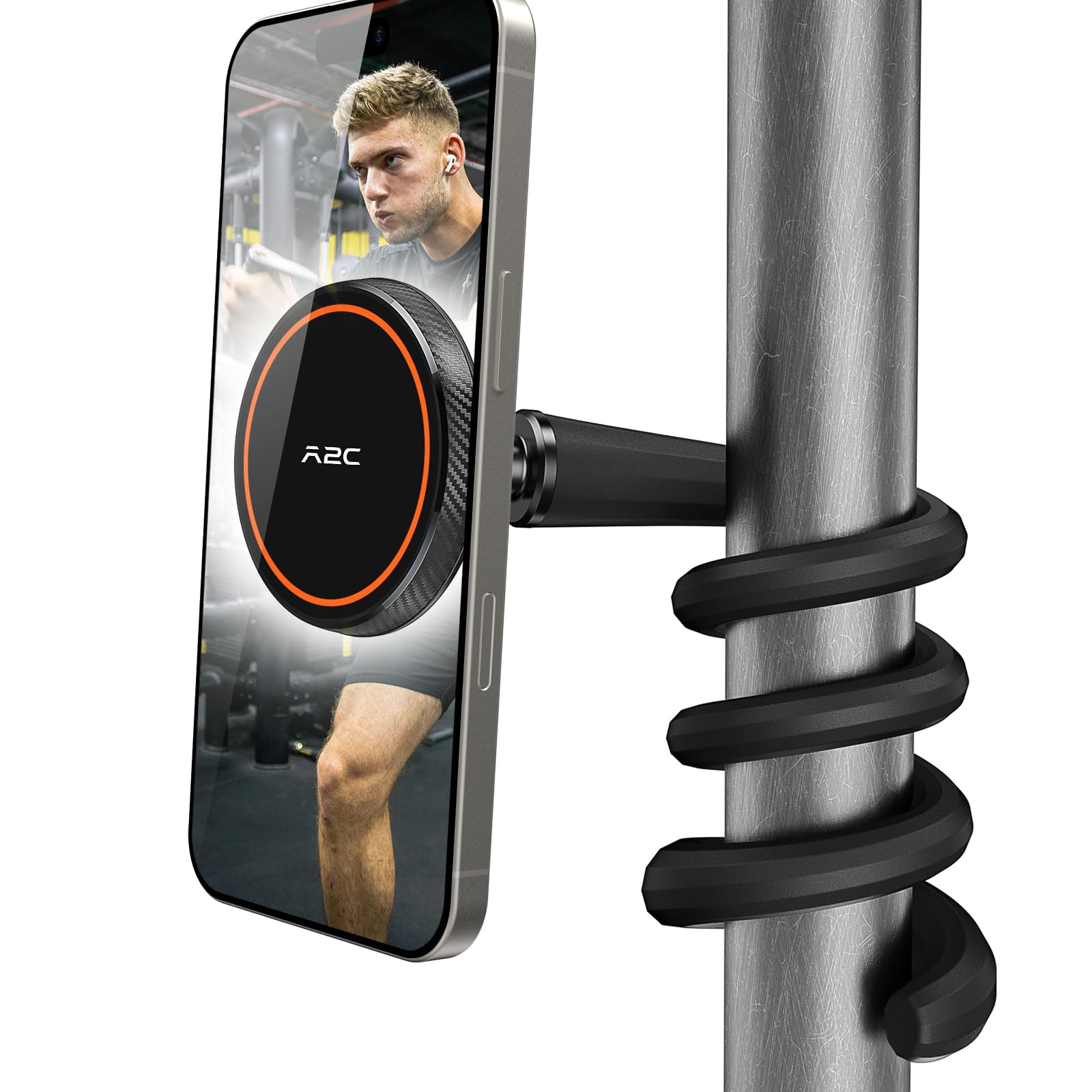 A2C Magnetic Gooseneck Phone Holder for MagSafe – Gym & Treadmill Mount