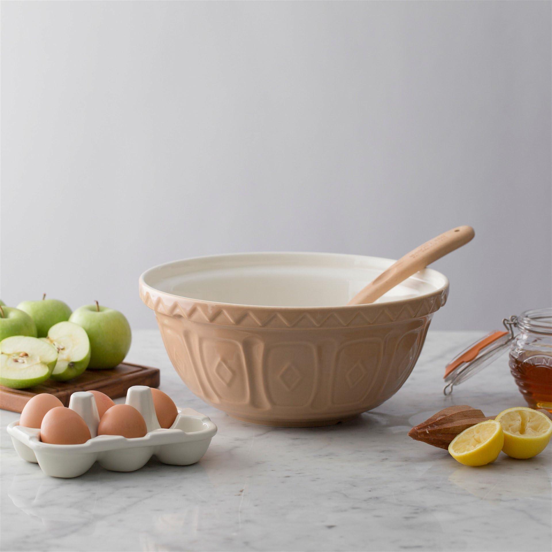 Mason Cash Cane S6 Mixing Bowl – 33cm Earthenware Ceramic Baking Bowl