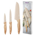 Hecef 3-Piece Kitchen Knife Set | Non-Stick Stainless Steel Blades