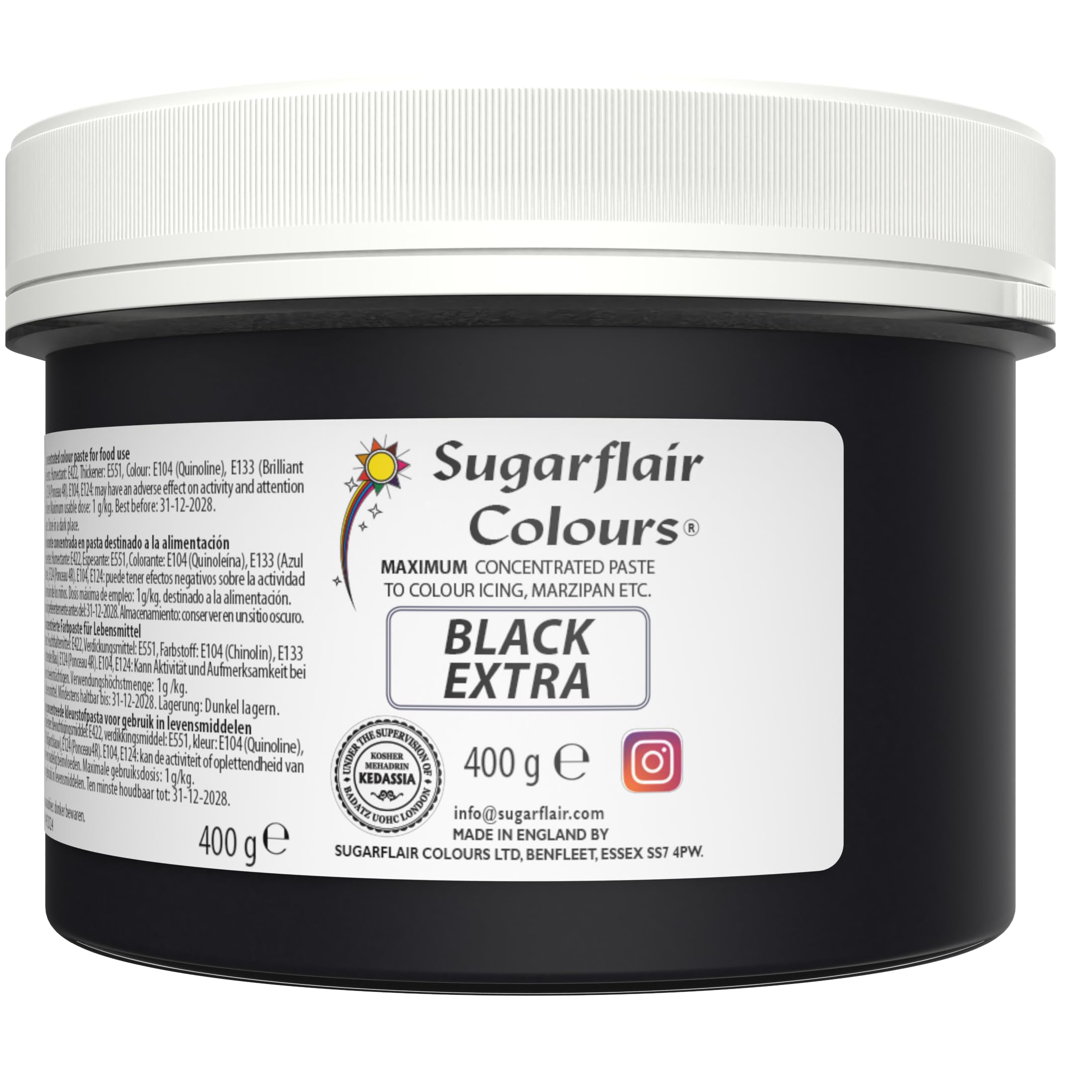 Sugarflair Black Maximum Concentrated Food Colouring Paste for Baking