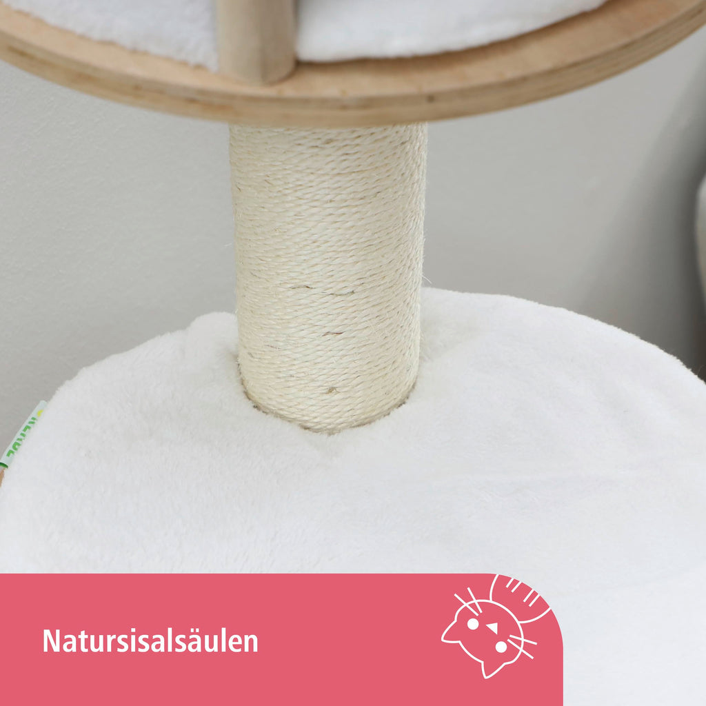 Kerbl Dolomit Wall-Mounted Cat Tree - 168cm Sisal Scratching Post, White