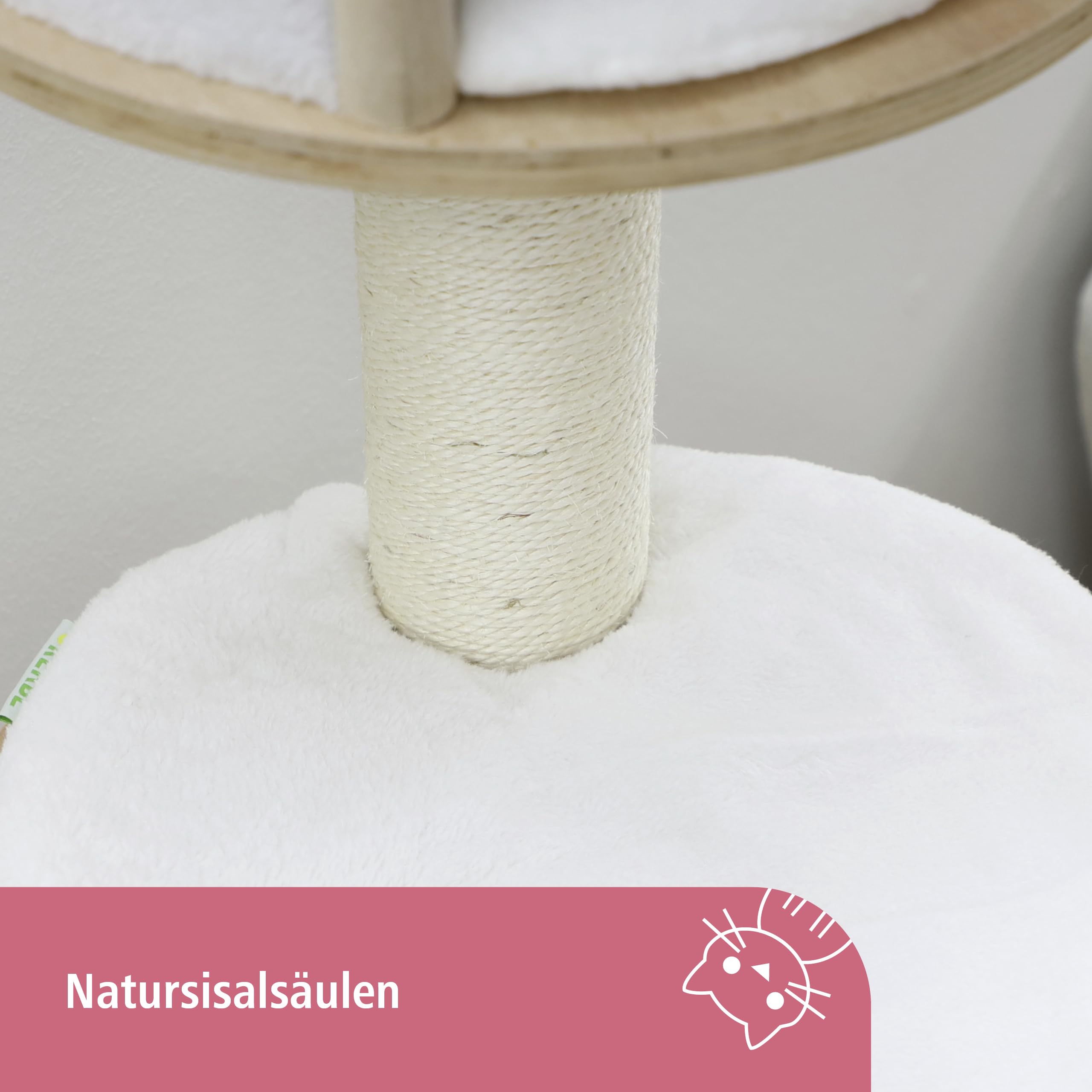Kerbl Dolomit Wall-Mounted Cat Tree - 168cm Sisal Scratching Post, White