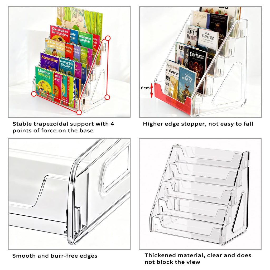 JWShang Card Display Stand, 5-Tier Clear PET Rack for Graded Cards, 2 Pack - image 3