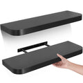 Gronda Black Floating Shelves – Set of 2 Modern 24-Inch Wall Shelves