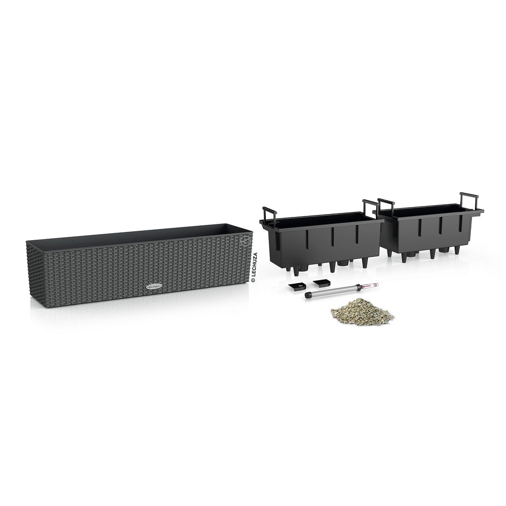 Lechuza BALCONERA Cottage 80 Self-Watering Rattan Window Box Planter