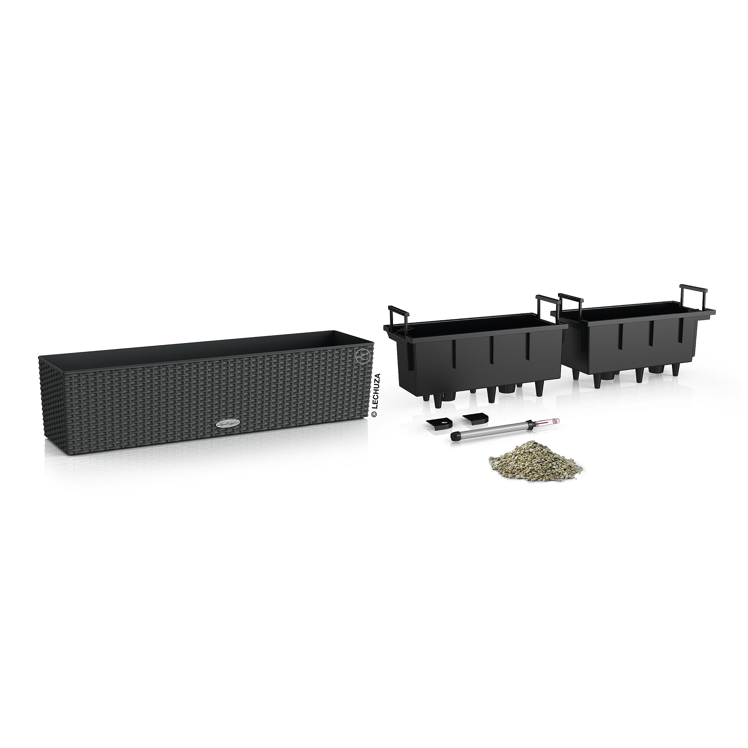 Lechuza BALCONERA Cottage 80 Self-Watering Rattan Window Box Planter
