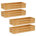 SAUNNIHEN Bamboo Spice Rack Organiser - 4 Pack Wall Mounted Storage