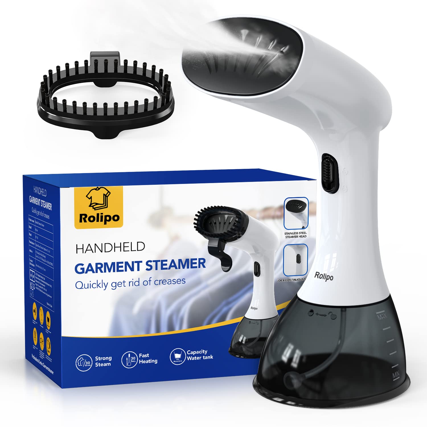 Rolipo Handheld Clothes Steamer | 400ml Garment Steamer for Home & Travel