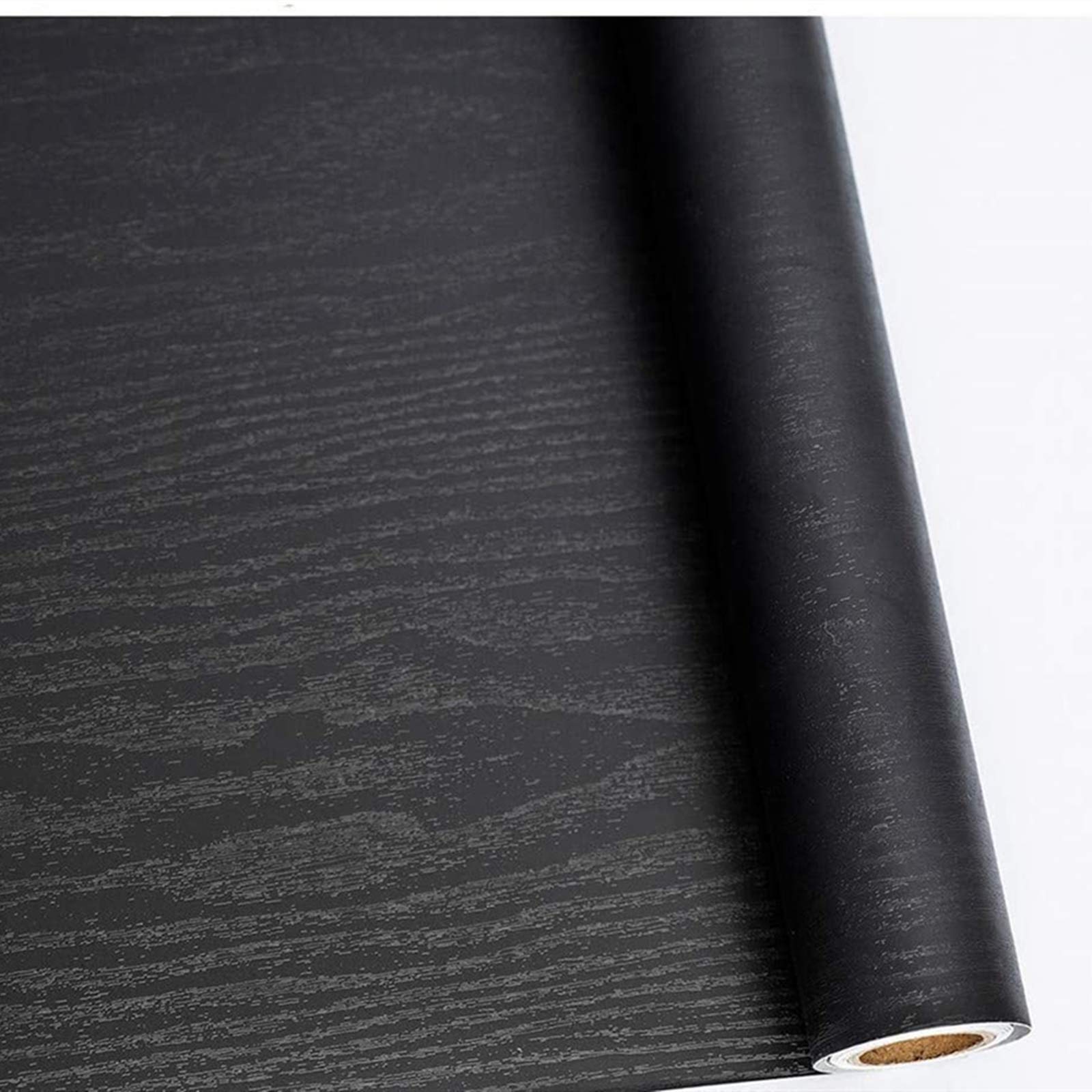 Abyssaly Black Wood Effect Vinyl Wrap – Peel and Stick Wallpaper 90x600cm