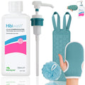 Hibiwash Antibacterial Body Wash Kit – 500ml Hibiscrub with Pump & Cloths